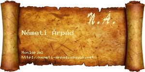 Németi Árpád névjegykártya