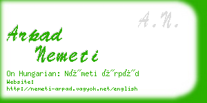 arpad nemeti business card